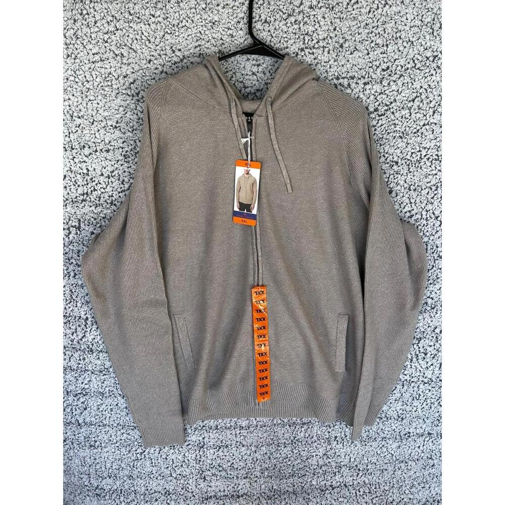 Modern Ambition Full Zip Hoodie Beige XXL NWT Knit Jacket
